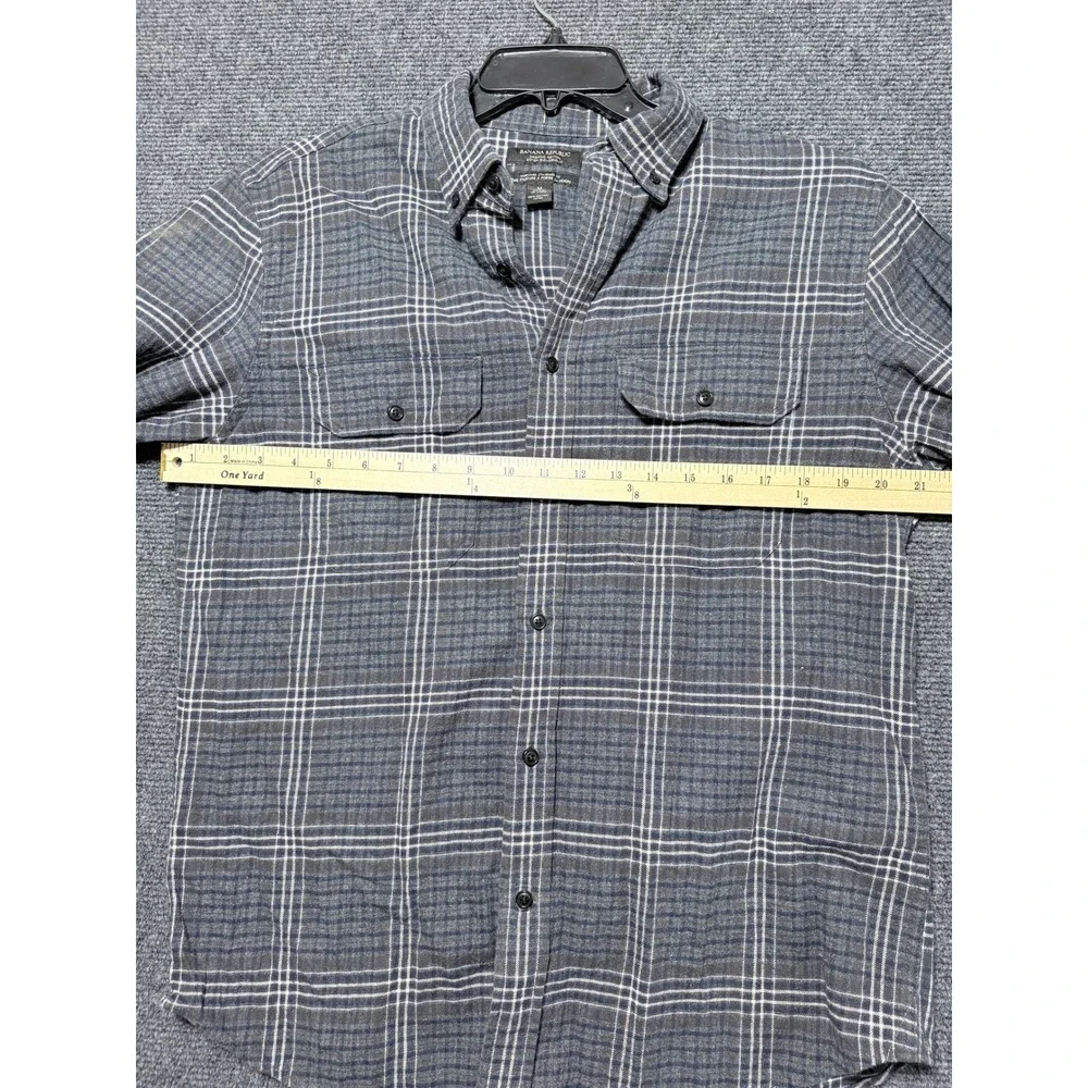 Banana Republic Button Down Shirt Mens M Grey Excellent Untucked Organic Cotton
